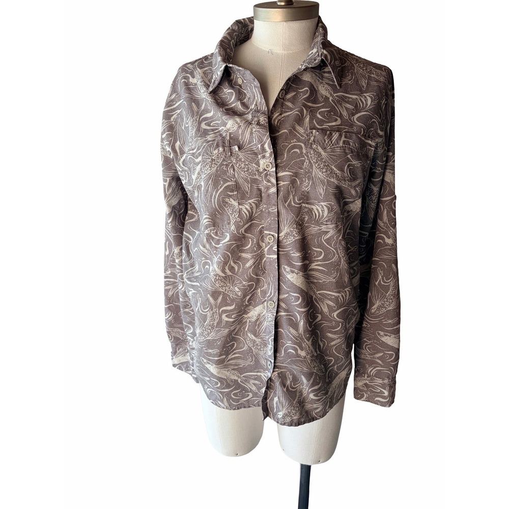Patagonia Sol Patrol Shirt Women's M Fish Splash Tailored Grey